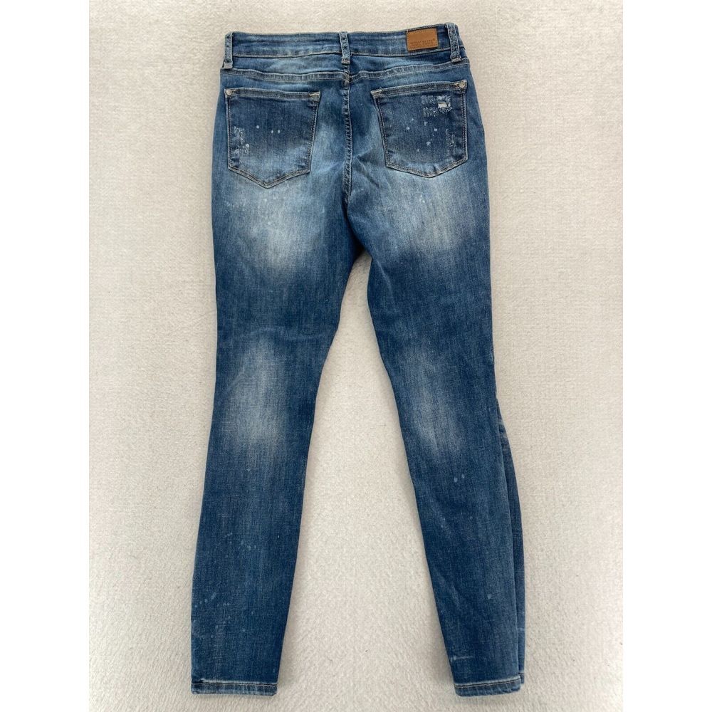 Judy Blue Jeans Women's 7/28 Skinny Fit Medium Blue Stretch Denim Distressed - Picture 14 of 14